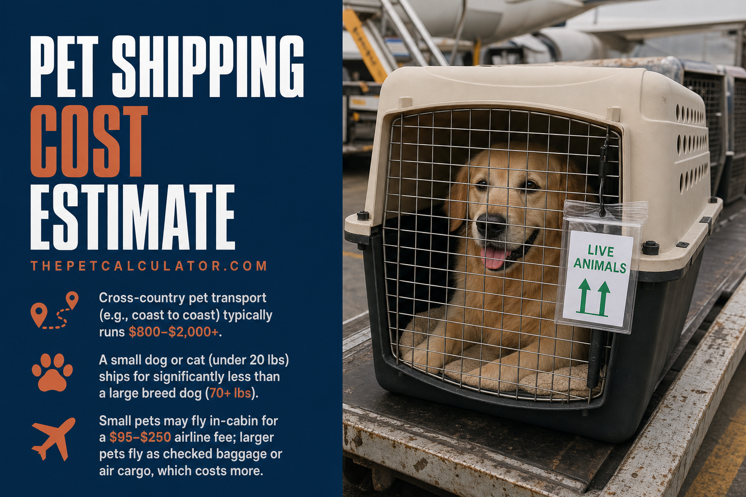 Pet Shipping Cost Calculator | Pet Transport Cost Estimate - Free Tool